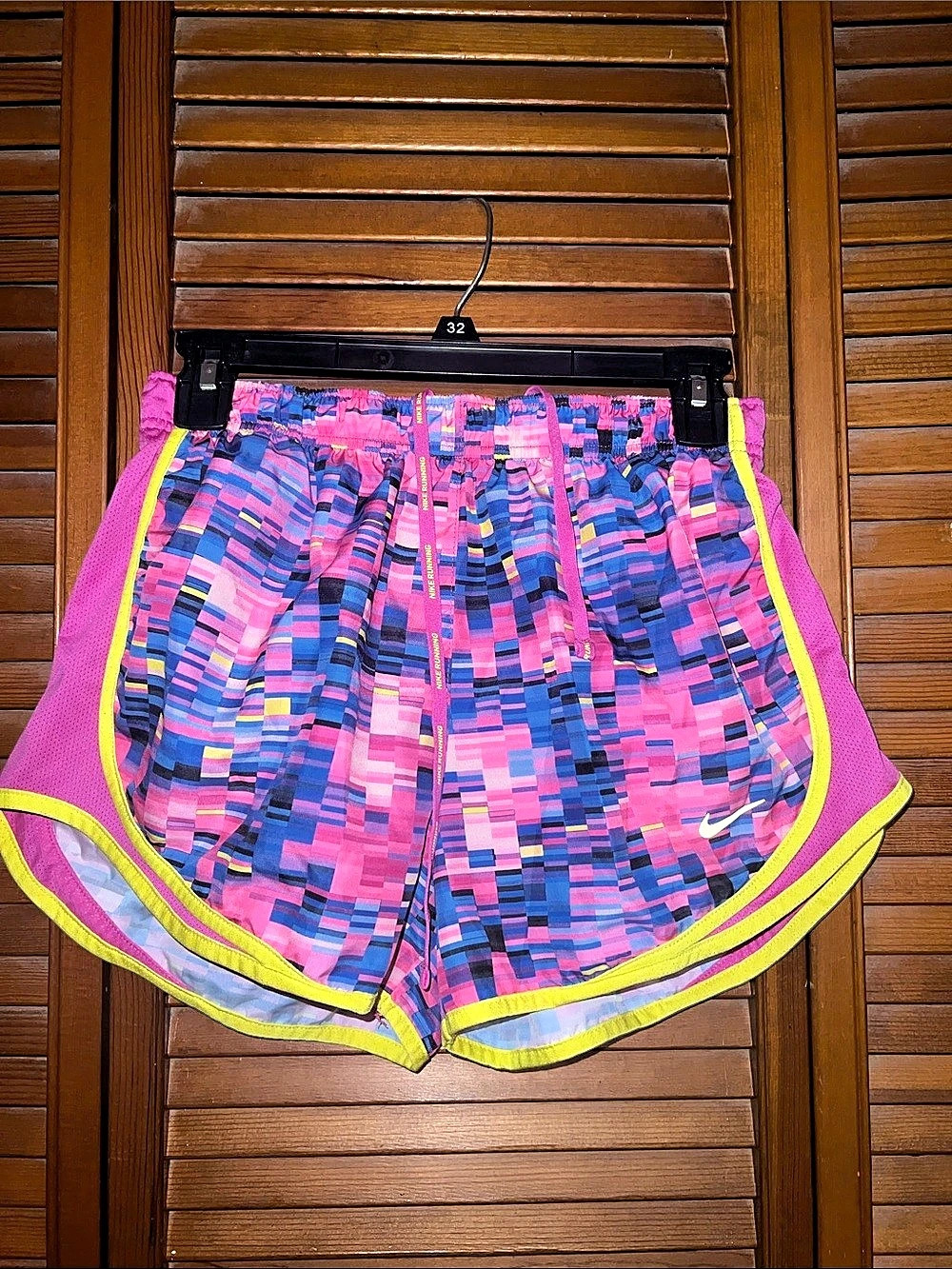 Nike Dri-FIT Printed Tempo Running Shorts, Pink & Blue
